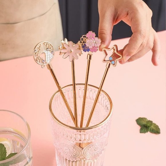 Coffee Spoons Silverware Flatware Cherry Blossom Handle Coffee Spoon Stainless - Picture 10 of 14